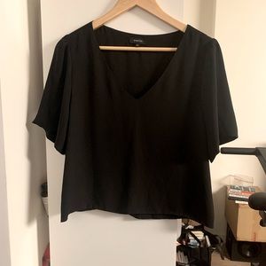 Babaton black v-neck blouse